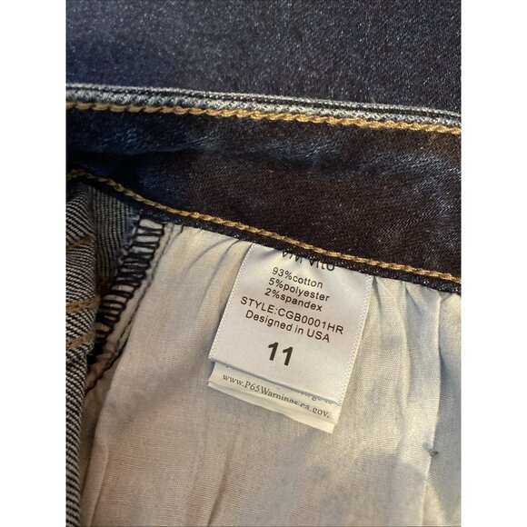 Vivi Vito Women's Stretch Denim Jeans Size 11 High Rise Straight Leg Open Knee - Picture 8 of 12
